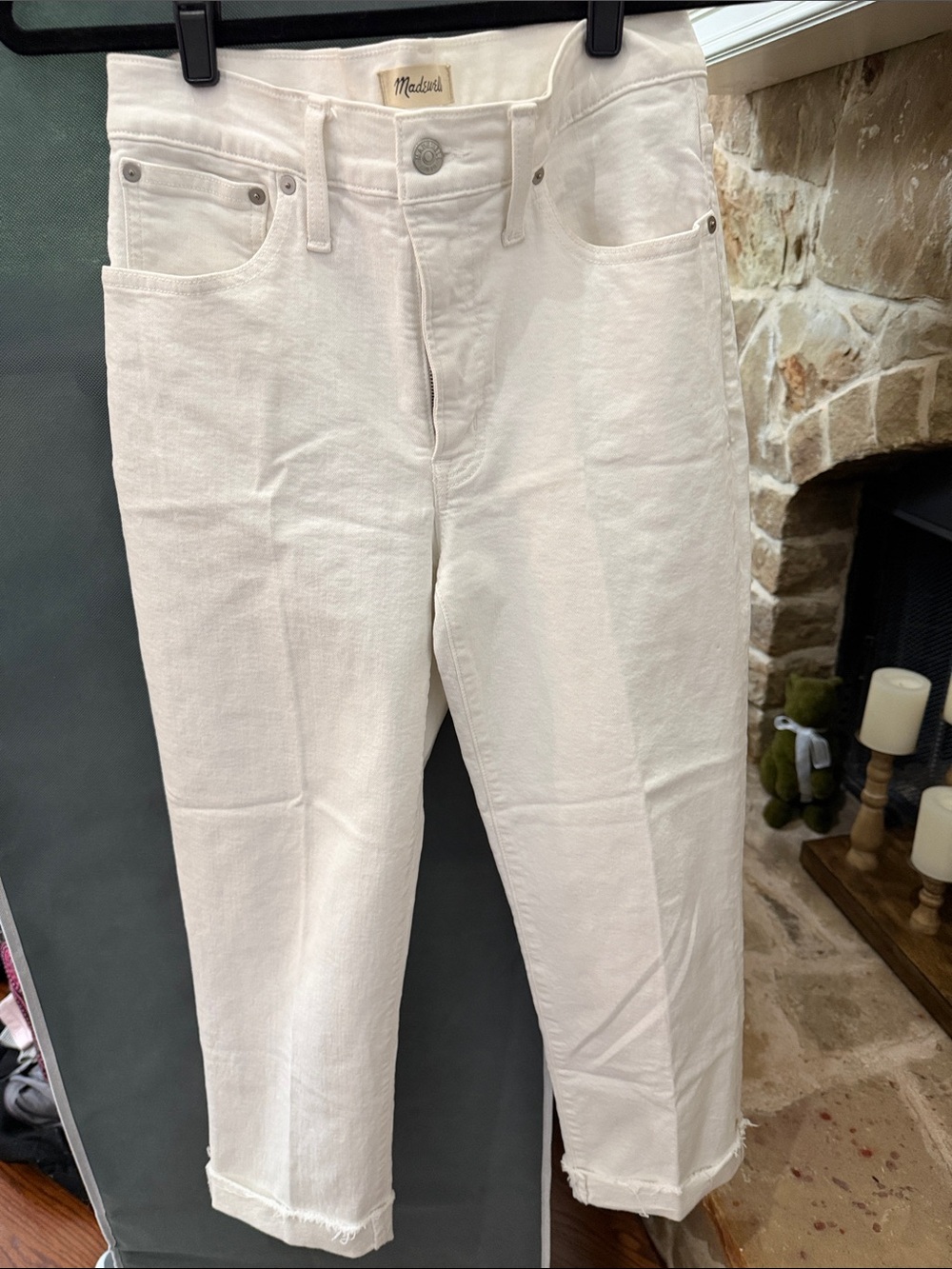 Madewell Off-White Cropped Straight Jeans